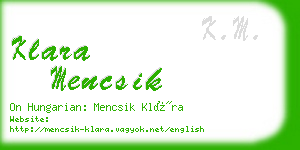 klara mencsik business card